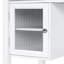 Meuble-lavabo de 44,4 po avec grand miroir réglable de 28,4 po, 5 tiroirs de rangement, 2 compartiments d'armoire, design contemporain blanc, différentes armoires pivotantes pour station de maquillage, finition, espace