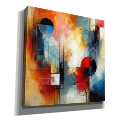  «Circles Abstract 5» par Rey Klimt, art mural sur toile, 37 po x 37 po