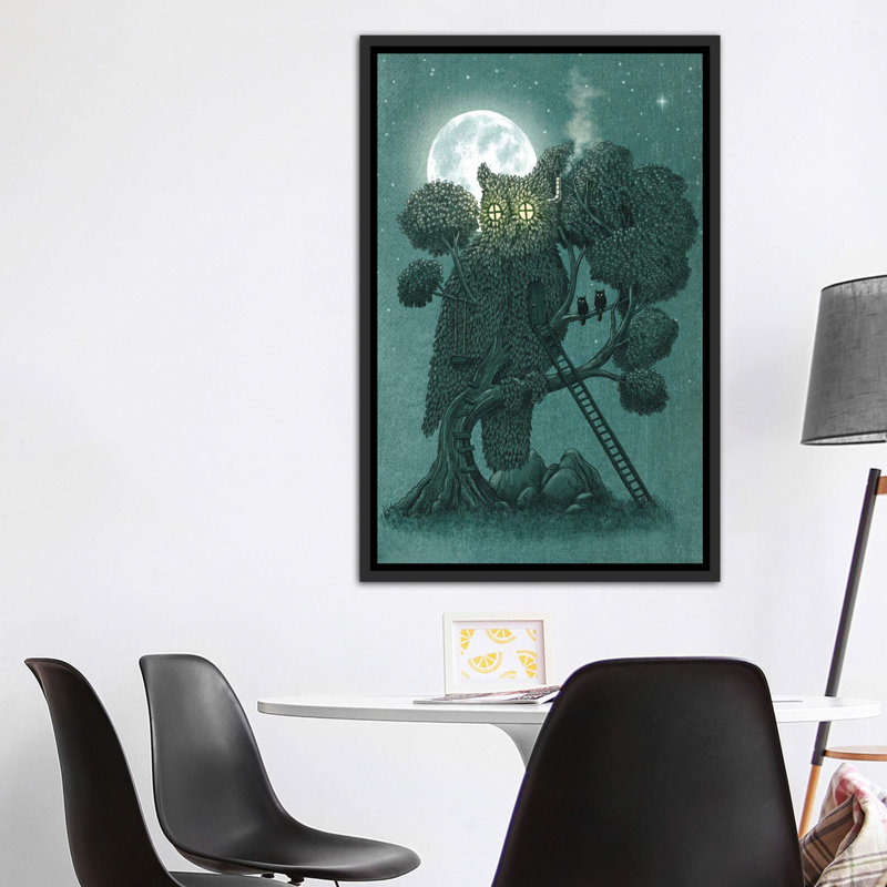 «Night Watch» par Terry Fan - impression, H 60 po x l 40po x P 1,5 po, Toile avec cadre noir patiné, Pas de tapis
