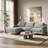 Inniss 107.3" Corduroy Square Arm Sectional Sofa with Left Chaise-2036521222