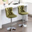 Siège pivotant 360 °, revêtu de velours, dossier, olive, 2 pour la maison et la cuisine de pub de 2, pivotant, hauteur 25 - 33 pouces, îlot olive