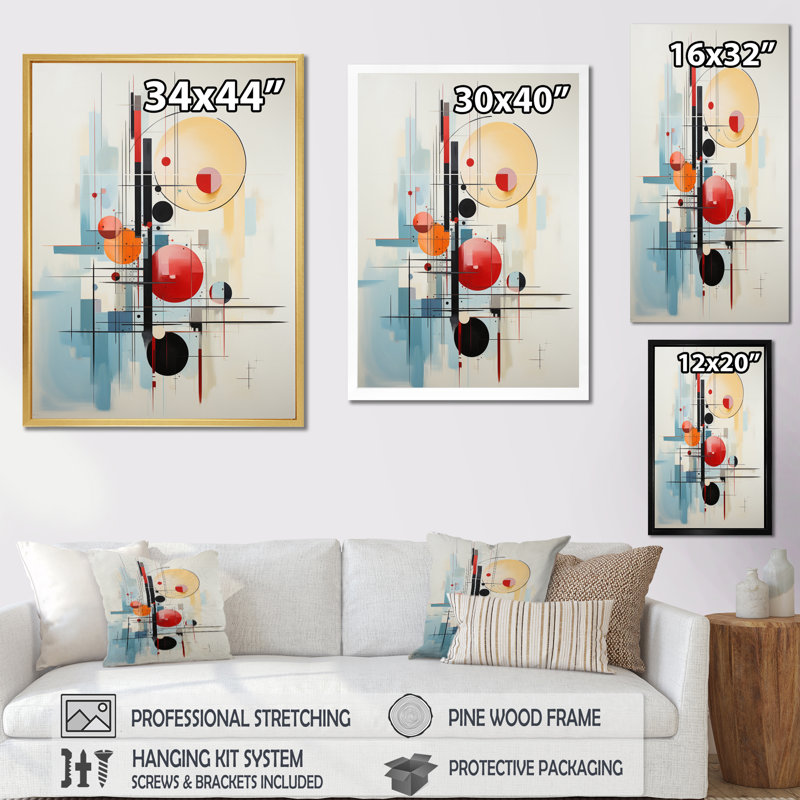 Jaacov Red Suprematism Reduction IV sur toile, H 44 po x l 34 po x P 1,5 po, Encadrement doré