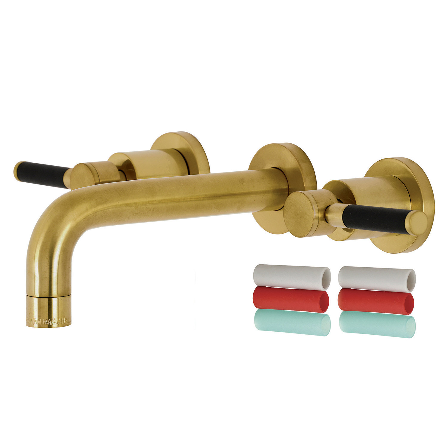 Kaiser Wall-Mounted Bathroom Faucet, Brushed Brass