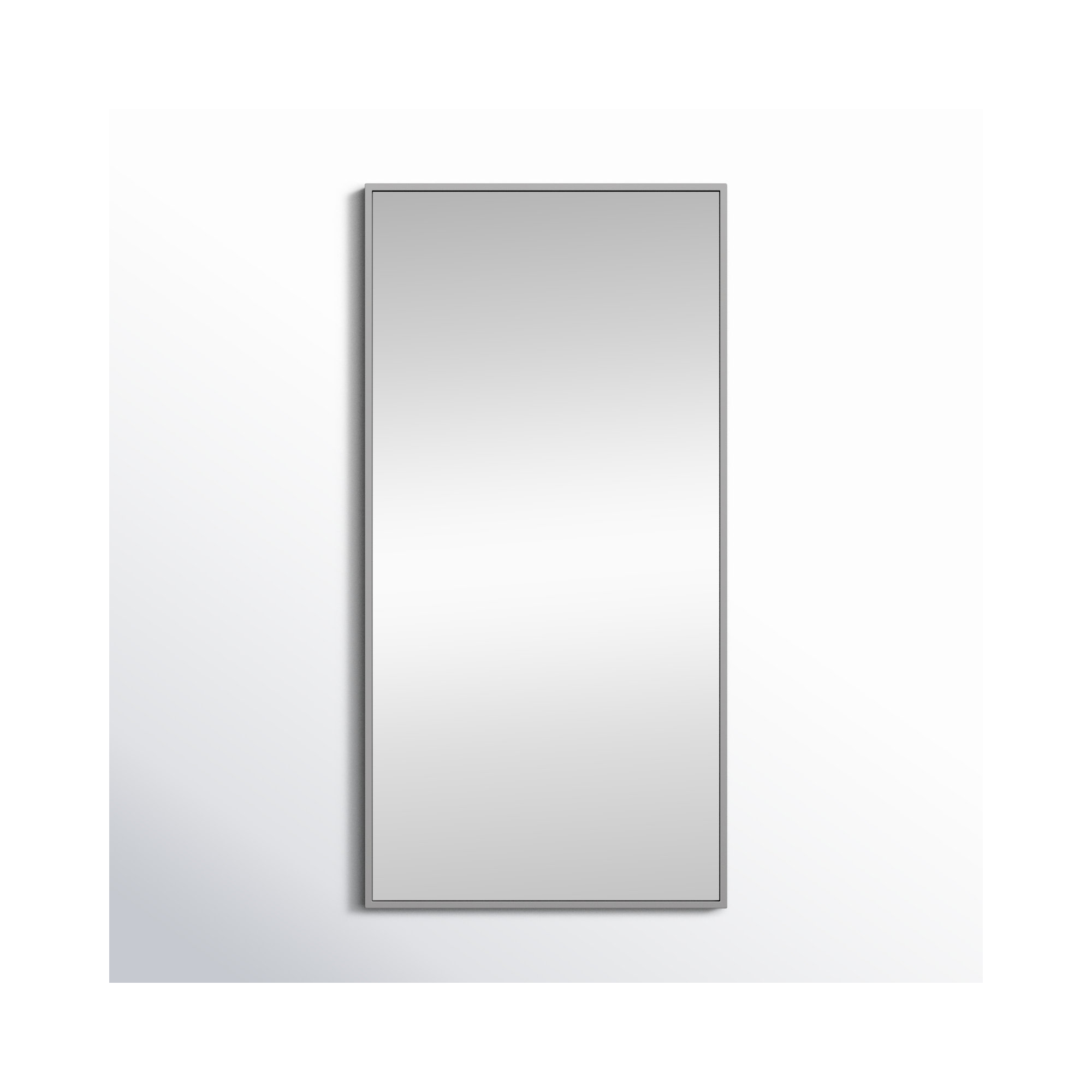 Sabine Metal Rectangle Wall Mirror, Gray, 36" x 18"