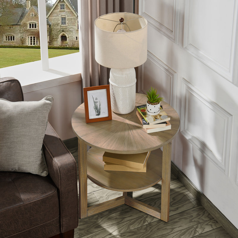 Freyha End Table, 24" H x 25.2" W x 25.2" D, Ash Brown