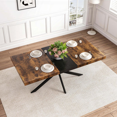 Table de salle à manger extensible rétro avec boîte de rangement Retro (55,11 po à 70,86 po)