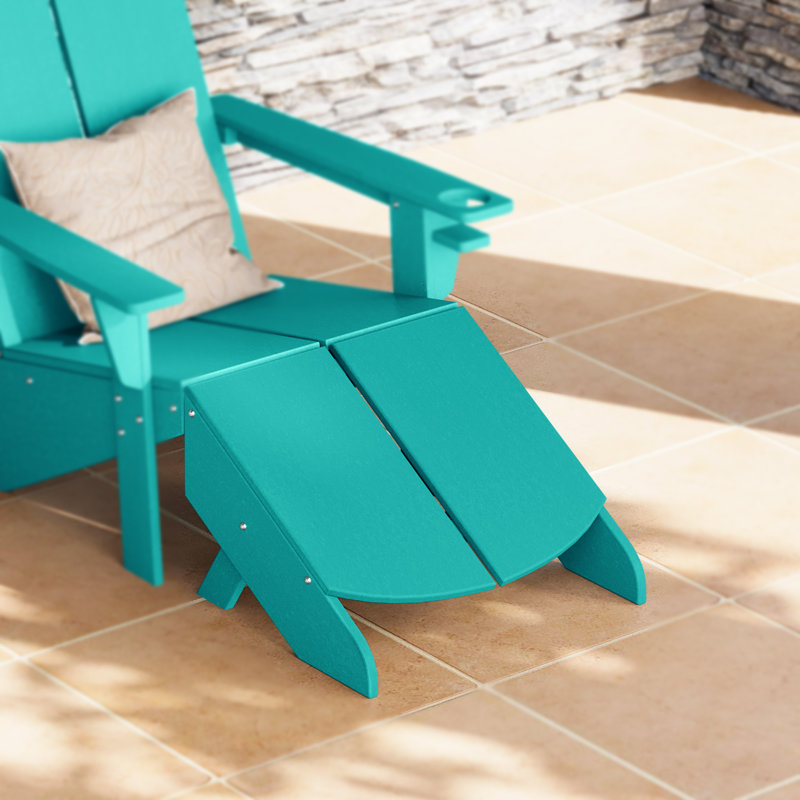 Repose-pieds moderne en poly, Turquoise