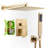 Shower Faucet Set 12" Square Rain Shower Head and Hand Set Brushed Gold