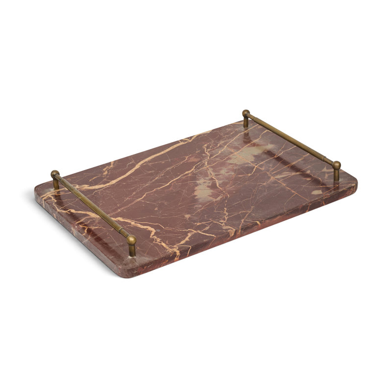 Plateau en marbre véritable Nathan Cherry, Marbre cerise véritable