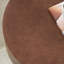 Table basse ronde en faux bois de ronce avec piédestal robuste