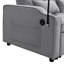 Canapé futon moderne et fonctionnel avec causeuse en velours avec lit escamotable, dossier inclinable réglable, coussins décoratifs, poches, idéal pour le salon-538083299