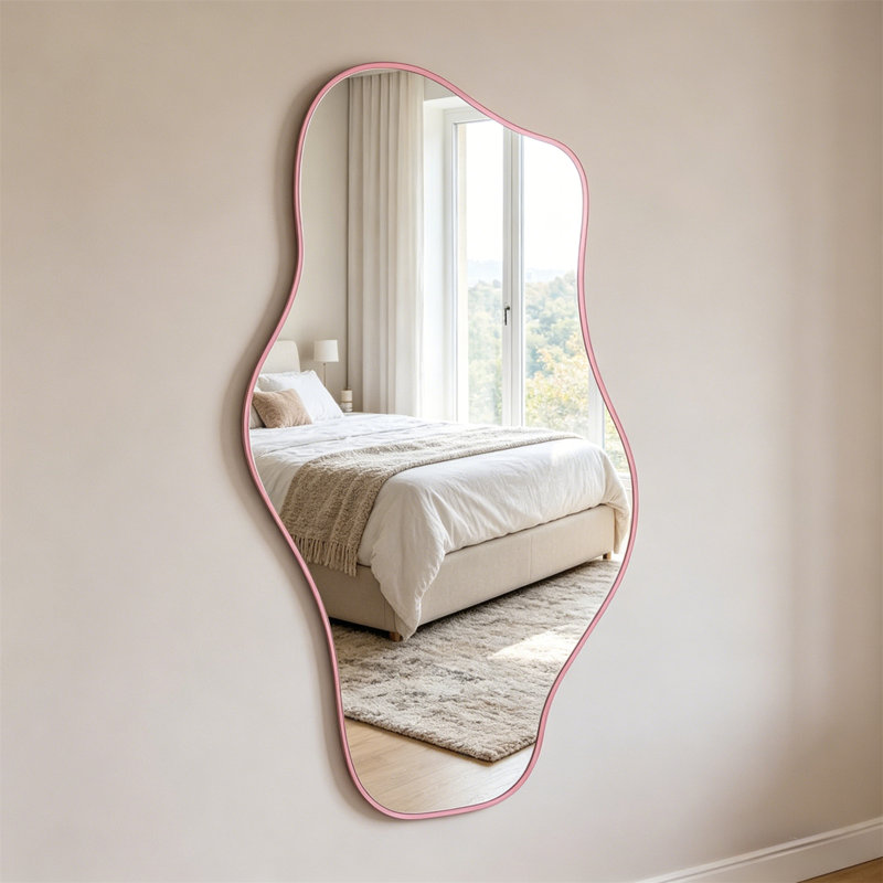 Full Body Mirror, Irregular Full-Length Mirror - Asymmetric Tempered Glass Mirror, Suitable For Modern Large Organic Frameless Mirrors In Living Rooms, Bedrooms, Corridors, And Entrances - Suspended Vertically Or Horizontally
