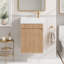 Meuble-lavabo suspendu de 15,7 pouces avec lavabo réversible en SMC, porte à ouverture par simple pression et charnières à fermeture en douceur