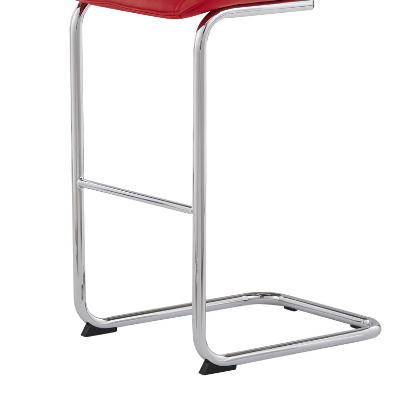  Charlotte 4Pc Bar Stool Red Set, Red
