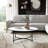 Modern Coffee Table with Marble Top and Metal Base - Living Room Table with Sleek Contemporary Style - 36.5", White