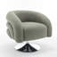 Canapé pivotant simple de style moderne Emerald, canapé simple rembourré avec chaise de lecture ronde et moelleuse