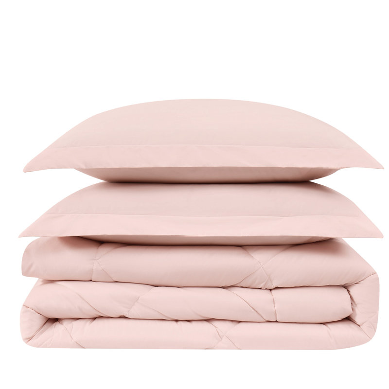 Cotton Standard Comforter, Full Comforter + 2 Standard Shams, Pink