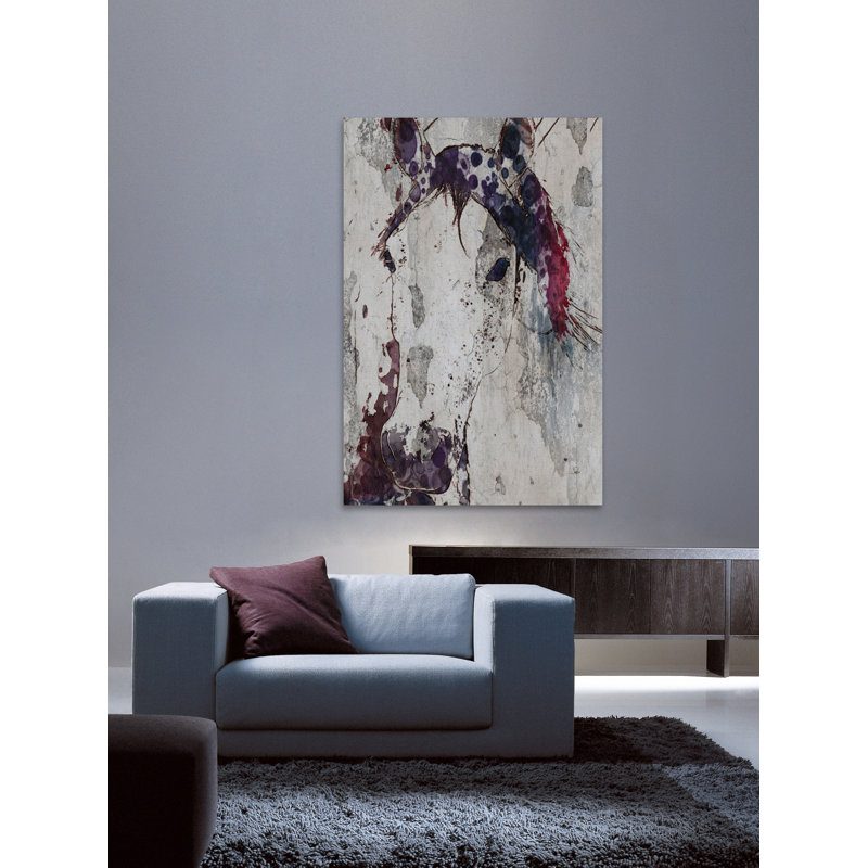 Purple Horse Abstract Canvas Art by Irena Orlov