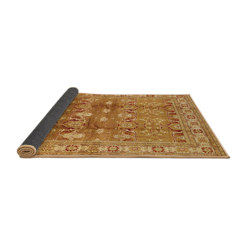 Tapis oriental brun / rouge, Rond 7 pi