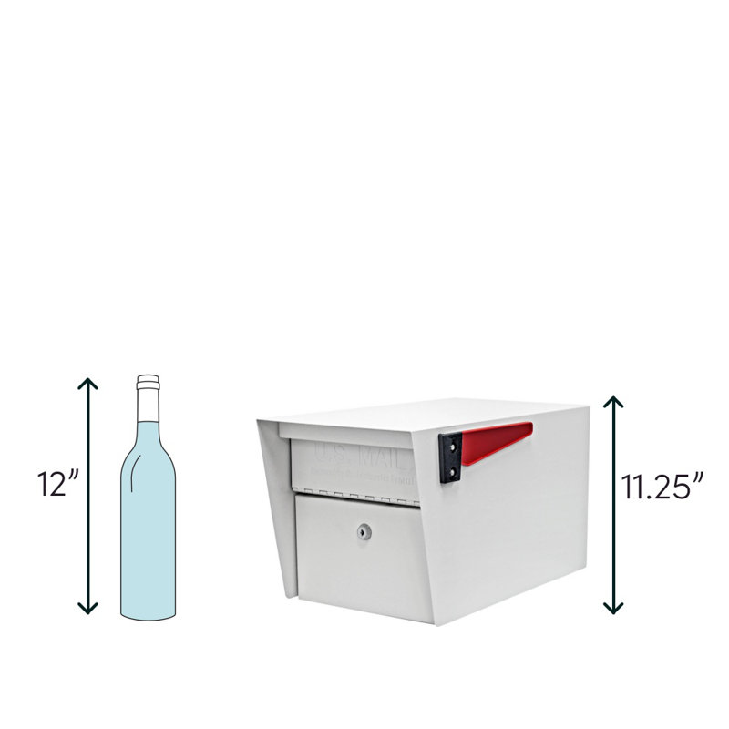 Mail Manager Locking Security Post Mounted Mailbox, Granite