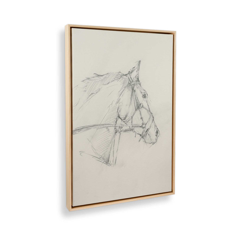«Bridled Horse Courir croquis I» par Ethan Harper, reproduction d'art, H 16 po x l 12 po, Tanné