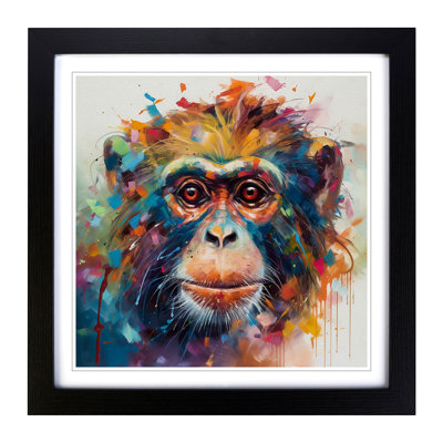 Monkey Abstract Art - Framed Print