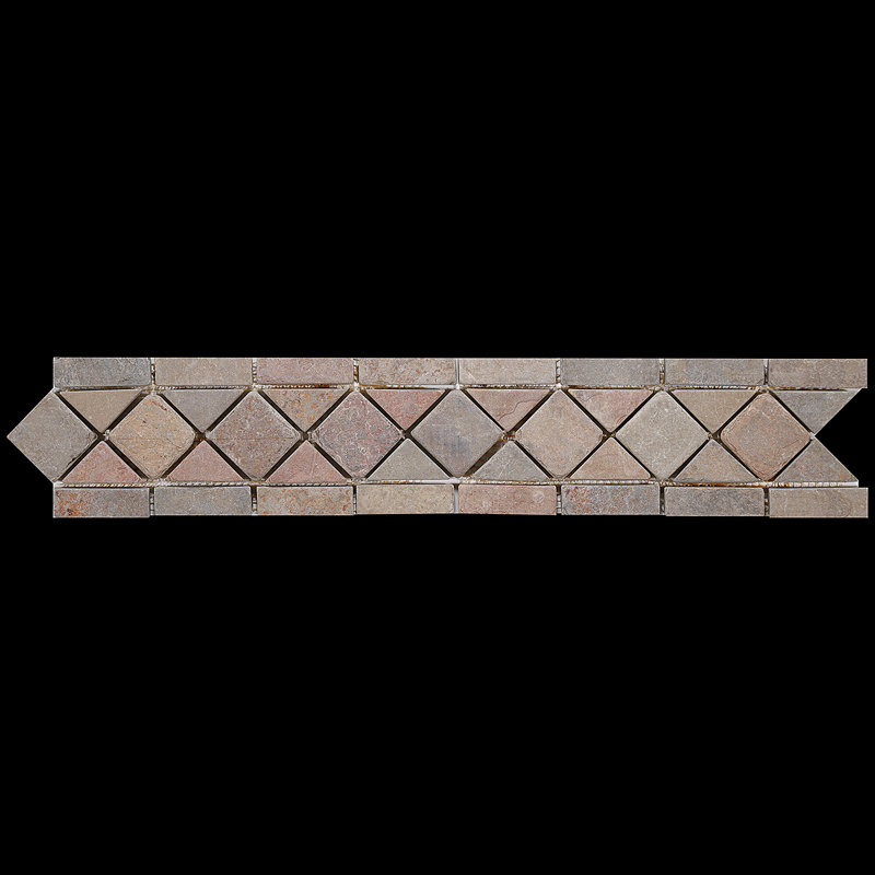 Carreaux de mosaïque en bordure de mosaïque en pierre naturelle Amagansett, Brun