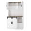 Armoire de cuisine Deccani avec porte de grange coulissante, 3 prises CA et 2 ports de charge USB