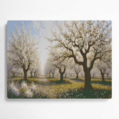 «Farm Apple Blossoms», art mural en métal gris