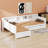 L-Shaped Day Bed for Two Featuring 3 Storage Drawers and Bookshelf, Space-Saving Corner Design for Bedroom and Living Room-670059977