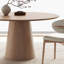 Table de salle à manger ronde en bois naturel de style crème-109518009