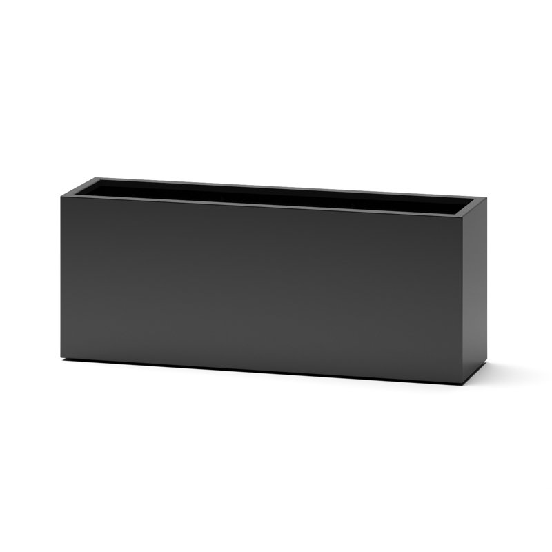 Roselia Handmade Planter Box, Black, 24" H x 16" W x 48" D