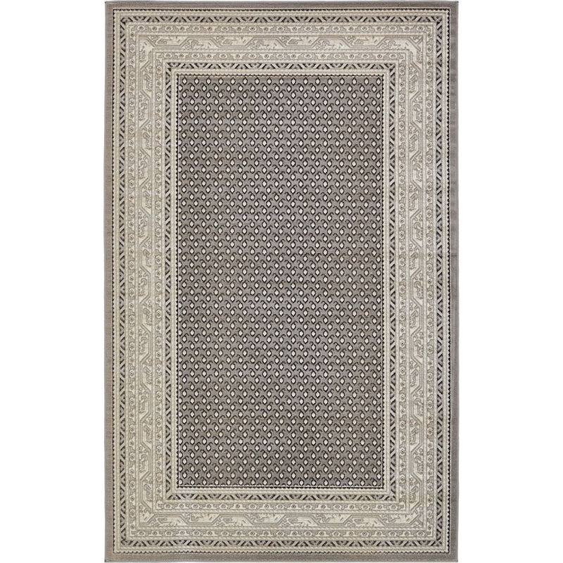 Tapis gris à motif oriental Wingate, Rectangle 5 pi x 8 pi