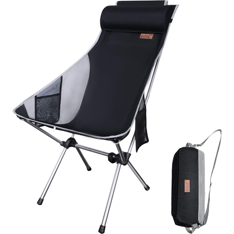 Isildo Folding Camping Chair, Black