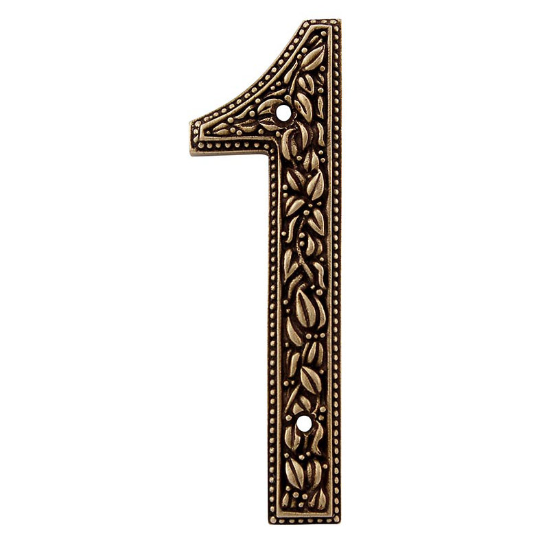 5 in. San Michele House Number, Antique Brass, 1