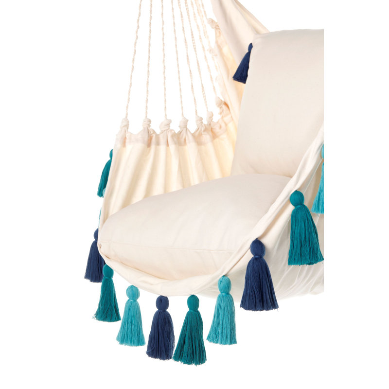 Chaise hamac avec pampilles, Vert / bleu