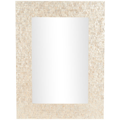 Cotrina Mother of Pearl Shell Handmade Mosaic Cream Wall Mirror