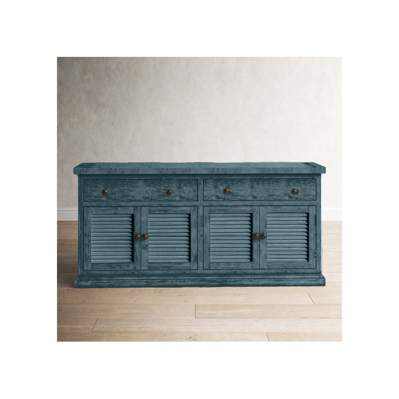 Buffet rustique 80 "avec portes à volets, Bleu fumée