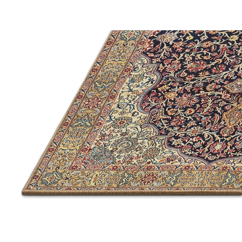 Tapis beige/noir traditionnel, Rectangle 5 pi x 7 pi