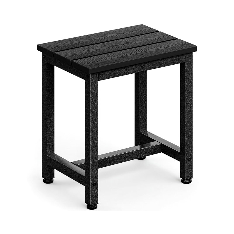 Table d'appoint d'extérieur Adirondack, table de bout de patio avec plateau imperméable résistant aux rayons UV, table d'appoint en métal pour spa, jardin, balcon, bord de piscine, noir