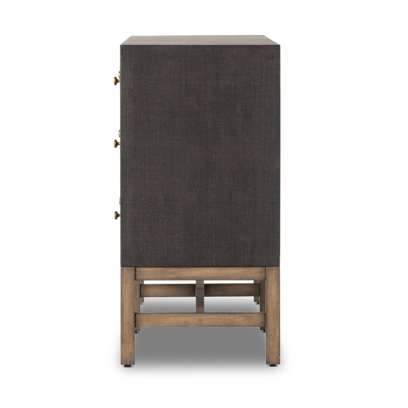 Fiona 6 Drawer Dresser - Black Raffia, Black