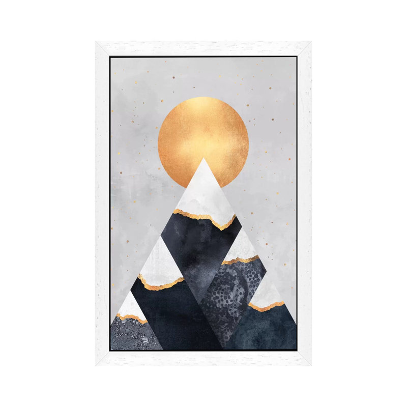 Winter Mountains - Print on Canvas, 152.5 cm H x 101.5 cm W, White Framed