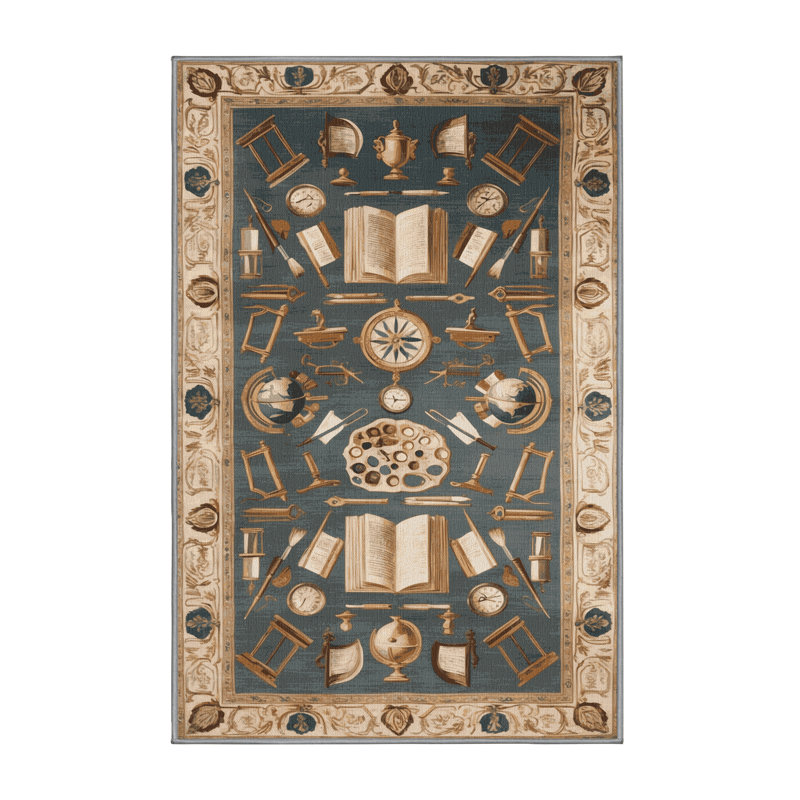 Tapis gris français lavable à la machine, Rectangle 2 pi x 3 pi