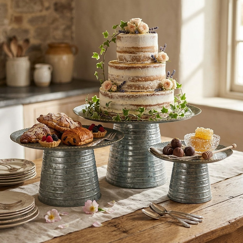 SUPPORT À GÂTEAU GALVANISÉ 3PC Articia