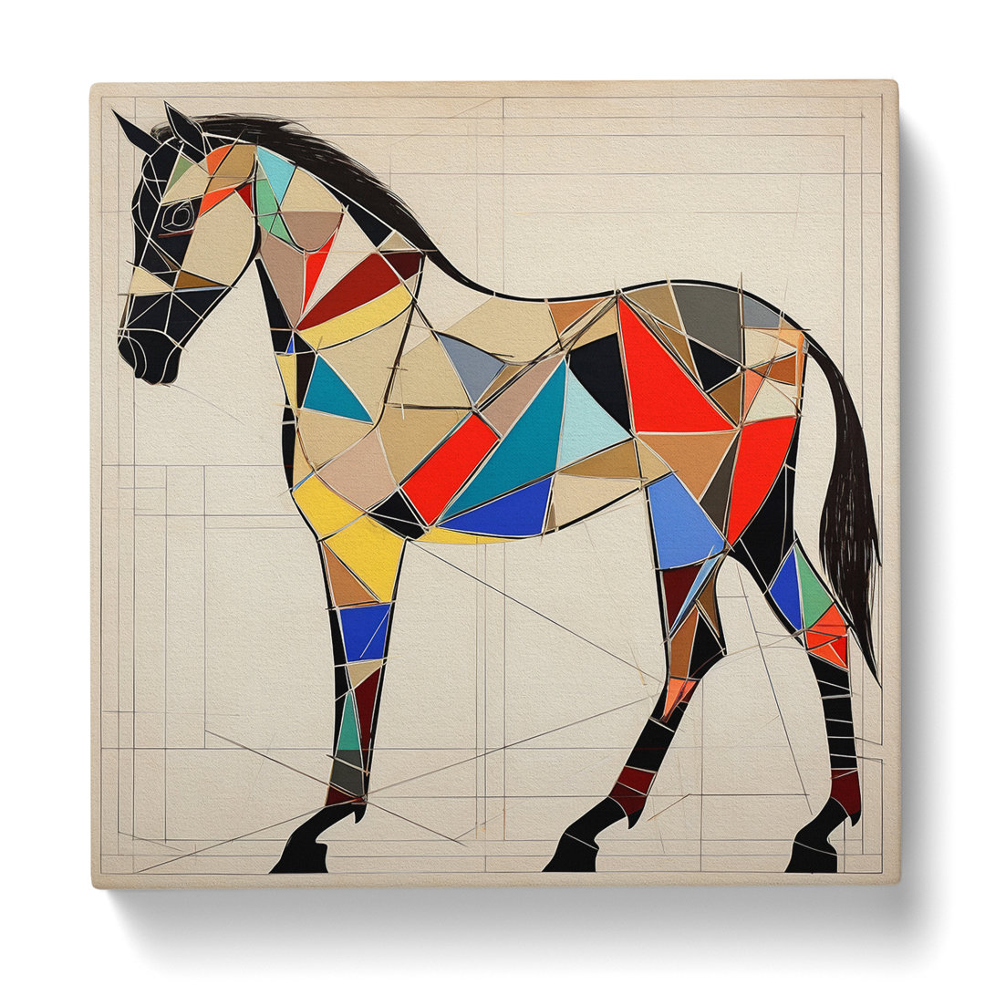 Horse Constructivism No.1 - Wrapped Canvas - Framed Print