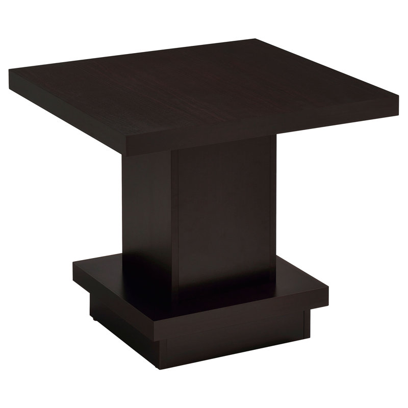 Cappuccino Square Pedestal End Table