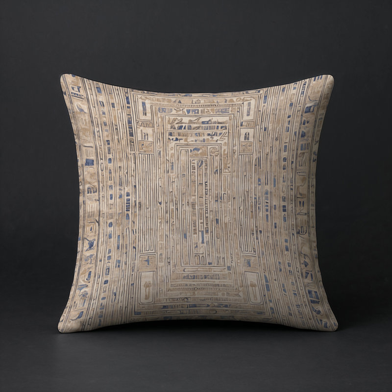 Coussin décoratif intérieur et extérieur Modern, Beige abstrait 16, Carré 16 po