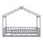 Structure de lit simple en bois avec clôture, pour enfants, adolescents, gris-150929170-150929175