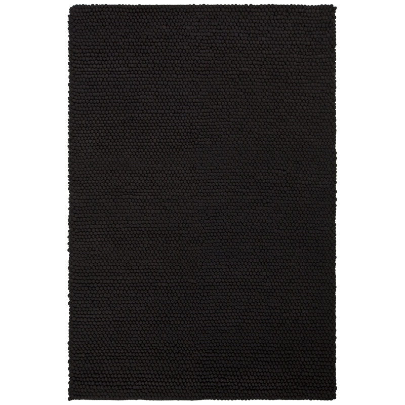 Tapis noir en laine à poils longs Ambrose, Rectangle 7 pi 9 po x 10 pi 6 po