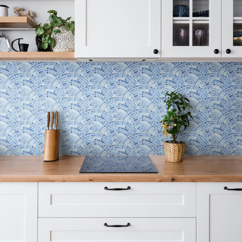 Charleyne 30x30 cm Pvc Mosaic Sheet in Blue